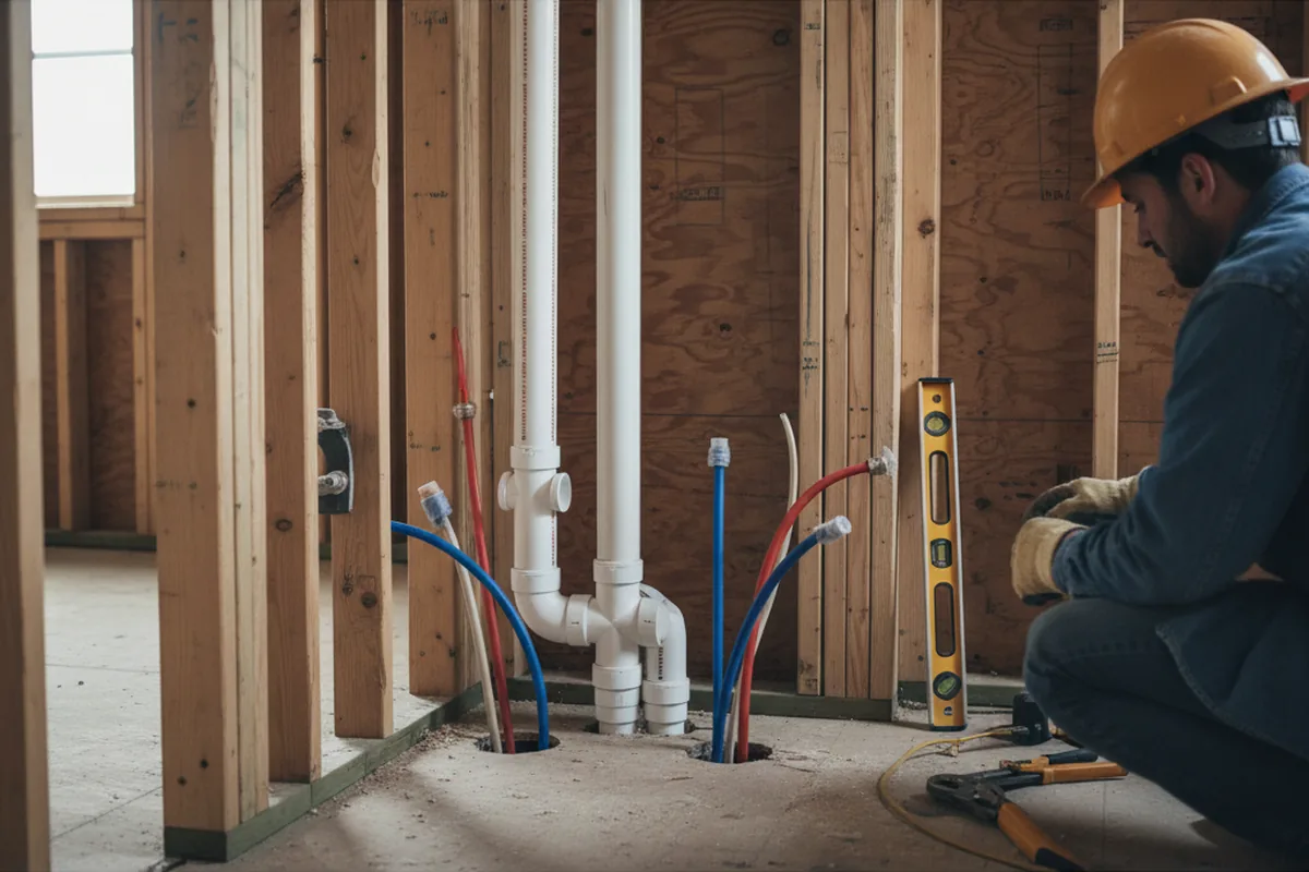Drain and supply rough-in during Leak Detection in Ocean Gate